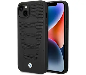 BMW Leather Seats Pattern Zadní Kryt pro Apple iPhone 14 černá / Kryt na telefon / Kožený design / Vzor sedaček