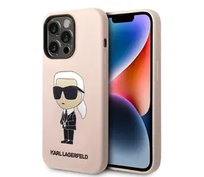 Karl Lagerfeld Silicone Ikonik růžová / Zadní kryt / iPhone 14 Pro / MagSafe