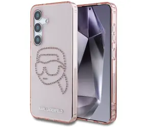 Karl Lagerfeld Rhinestones K. Head Logo Pink / Pouzdro / Samsung Galaxy S25