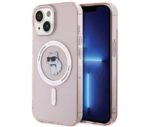 Karl Lagerfeld IML Choupette růžová / Zadní kryt pro iPhone 15 / MagSafe