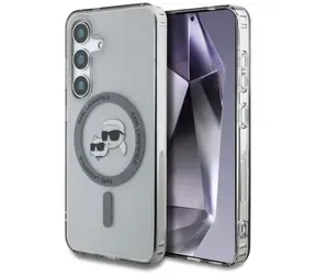 Karl Lagerfeld Button K&CH Heads MagSafe černá / Zadní kryt / Samsung Galaxy S25 / Potištěné logo