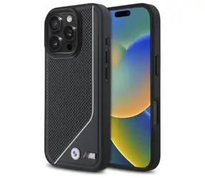 BMW M Perforated Twisted Line MagSafe pro iPhone 16 Pro černá / Zadní kryt / MagSafe