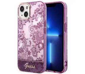 Guess GUHCP14MHGPLHF Porcelain Collection fuchsiová / Zadní kryt / pro Apple iPhone 14 Plus