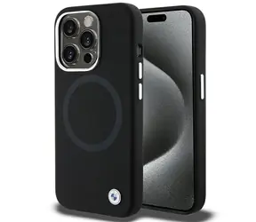 BMW Signature Liquid Silicone MagSafe pro iPhone 15 Pro černá / Kryt / Silikonový / MagSafe