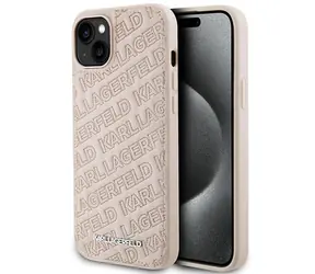 Karl Lagerfeld Quilted K Pattern růžová / Zadní kryt / Apple iPhone 15 Plus, 14 Plus