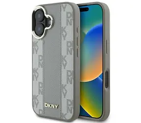 DKNY Checkered Pattern MagSafe béžová / Zadní kryt pro iPhone 16