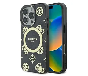 Guess IML Peony 4G MagSafe iPhone 16 Pro Max černá / Pouzdro / MagSafe