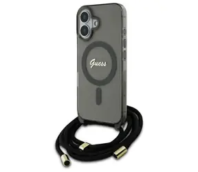 Guess Crossbody Cord Script MagSafe černá / Zadní kryt / iPhone 16