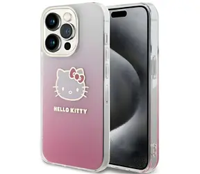 Hello Kitty IML Gradient Electrop Kitty Head růžová / Zadní kryt / Apple iPhone 15 Pro