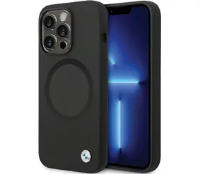 BMW Signature Liquid Silicone pro iPhone 14 Pro Max černá / Zadní kryt / Silikonový / Magnetický (MagSafe)
