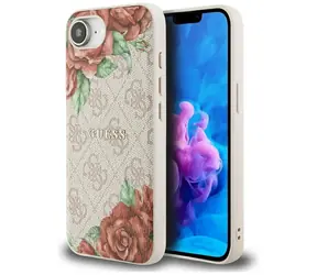 Guess 4G Flowers Print MagSafe růžová / Zadní kryt / MagSafe / iPhone 16e