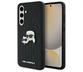 Karl Lagerfeld Monogram Karl & Choupette Head Pin černá / Kryt / Samsung Galaxy S24 FE