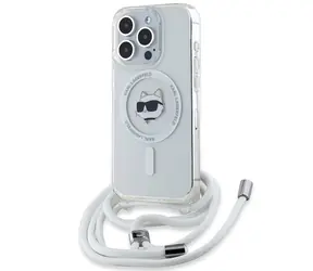 Karl Lagerfeld IML Choupette Head & Cord transparentní / Kryt pro Apple iPhone 13 Pro Max / MagSafe