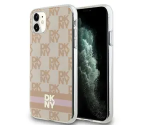 DKNY IML Checkered Mono Pattern & Printed Stripes MagSafe růžová / Zadní kryt / Apple iPhone 11, iPhone XR
