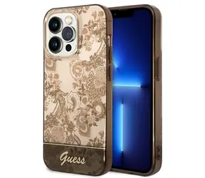 Guess Porcelain Collection okrová / Zadní kryt pro Apple iPhone 14 Pro / Hardcase