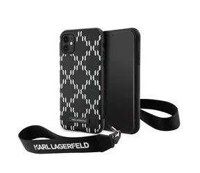 Karl Lagerfeld Monogram Losange Saffiano černá / Zadní kryt / pro Apple iPhone 11/XR