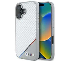 BMW M Carbon Tricolor Line MagSafe pro iPhone 16 šedá / Zadní kryt / MagSafe