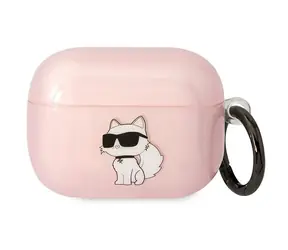Karl Lagerfeld KLAPHNCHTCP růžová / Pouzdro / Apple AirPods Pro / Ikonik Choupette