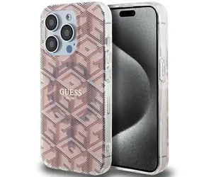 Guess IML GCube MagSafe růžová / Zadní kryt / iPhone 15 Pro Max