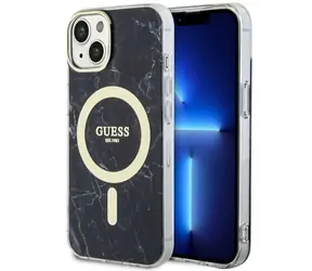 Guess Marble IML MagSafe černá / Zadní kryt / pro Apple iPhone 14