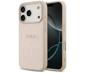 Guess Saffiano Classic Logo růžová / Zadní kryt / MagSafe / iPhone 17 Pro