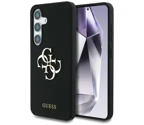 Guess Silicone Big 4G Logo Bottom Script černá / Zadní kryt / pro Samsung Galaxy S25 / silikonový