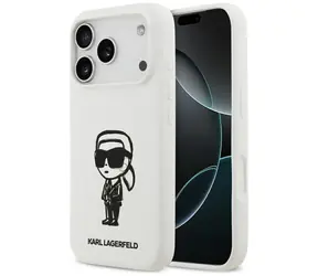 Karl Lagerfeld Silicone Karl Sketch & Logo MagSafe bílá / Zadní kryt / MagSafe / iPhone 17 Pro