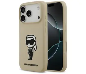 Karl Lagerfeld Silicone Karl Sketch & Logo MagSafe hnědá / Zadní kryt / iPhone 17 Pro