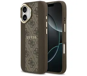 Guess 4G Stripe hnědá / Zadní kryt / MagSafe / pro iPhone 17