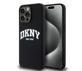 DKNY Liquid Silicone White Printed Logo MagSafe černá / Zadní kryt / iPhone 13 Pro Max