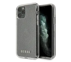 GUESS Glitter zadní kryt pro Apple iPhone 11 Pro Max stříbrná / Kryt na mobilní telefon / třpytivý vzor