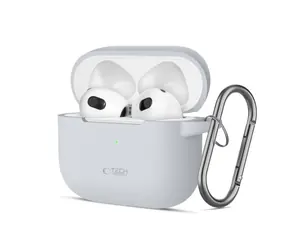 Tech-Protect Silicone Hook Case šedá / Pouzdro / pro Apple AirPods 3 / Silikonové