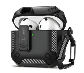 Tech-Protect Carbonox Case černá / Pouzdro / AirPods 4 / Karbonový vzhled