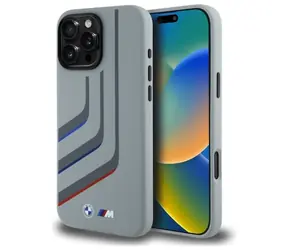 BMW Silicone Turning Lines MagSafe pro iPhone 16 Pro Max šedá / Zadní kryt / Silikonový / MagSafe