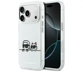 Karl Lagerfeld IML Karl & Choupette Peekaboo bílá / Zadní kryt pro iPhone 17 Pro / MagSafe
