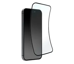 Puro Flexible Glass D3O černý rámeček / Hybridní sklo / Apple iPhone 16 Pro