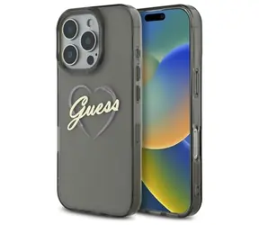 Guess IML Heart černá / Zadní kryt / pro iPhone 16 Pro Max