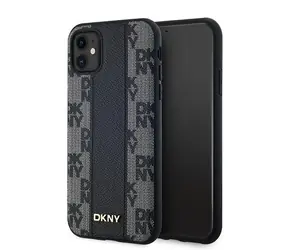 DKNY Leather Checkered černá / Zadní kryt / MagSafe / Apple iPhone 11, Xr