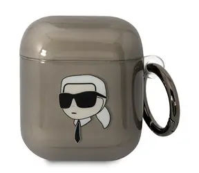 Karl Lagerfeld Karl's Head Obal černá / Pouzdro / Pro Apple AirPods 1./2. generace