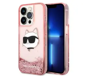 Karl Lagerfeld KLHCP14XLNCHCP růžová / Zadní kryt / Apple iPhone 14 Pro Max / Glitter Choupette Head