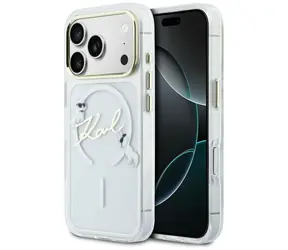 Karl Lagerfeld IML Choupettes Karl Script Logo čirá / Zadní kryt / MagSafe / iPhone 17 Pro