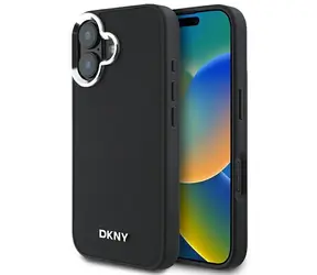DKNY Plain Silver Logo MagSafe černá / Zadní kryt / Apple iPhone 16 / MagSafe