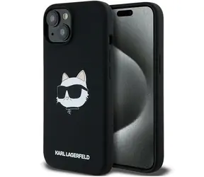 Karl Lagerfeld Silicone Choupette Head černá / Zadní kryt / MagSafe / iPhone 15 Plus, 14 Plus