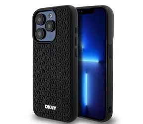 DKNY 3D Rubber Repeat Pattern pro Apple iPhone 15 Pro černá / Zadní kryt / Guma