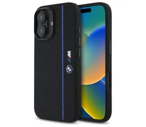 BMW Silicone Hexagon Blue Line MagSafe černá / Zadní kryt / iPhone 16 / silikonový