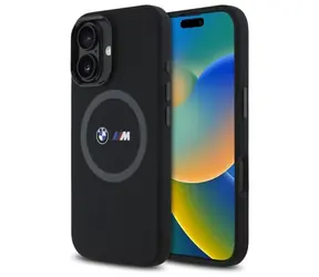 BMW M Silicone Printed Ring MagSafe pro iPhone 16 černá / Zadní kryt / Silikonový / MagSafe