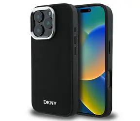 DKNY Plain Silver Logo MagSafe černá / Zadní kryt / iPhone 16 Pro