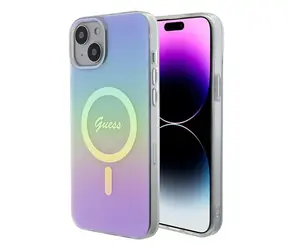 Guess IML Iridescent MagSafe kryt pro iPhone 15 Plus fialová / Kryt / MagSafe