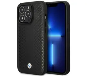 BMW Diamond Pattern Zadní kryt MagSafe iPhone 14 Pro 6,1 černá / Kryt / Kůže / MagSafe
