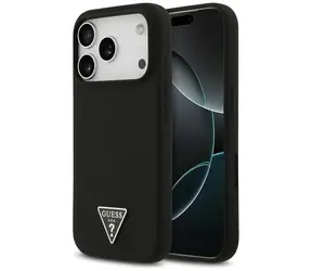 Guess Silicone Triangle Logo černá / Zadní kryt / pro iPhone 17 Pro Max / MagSafe